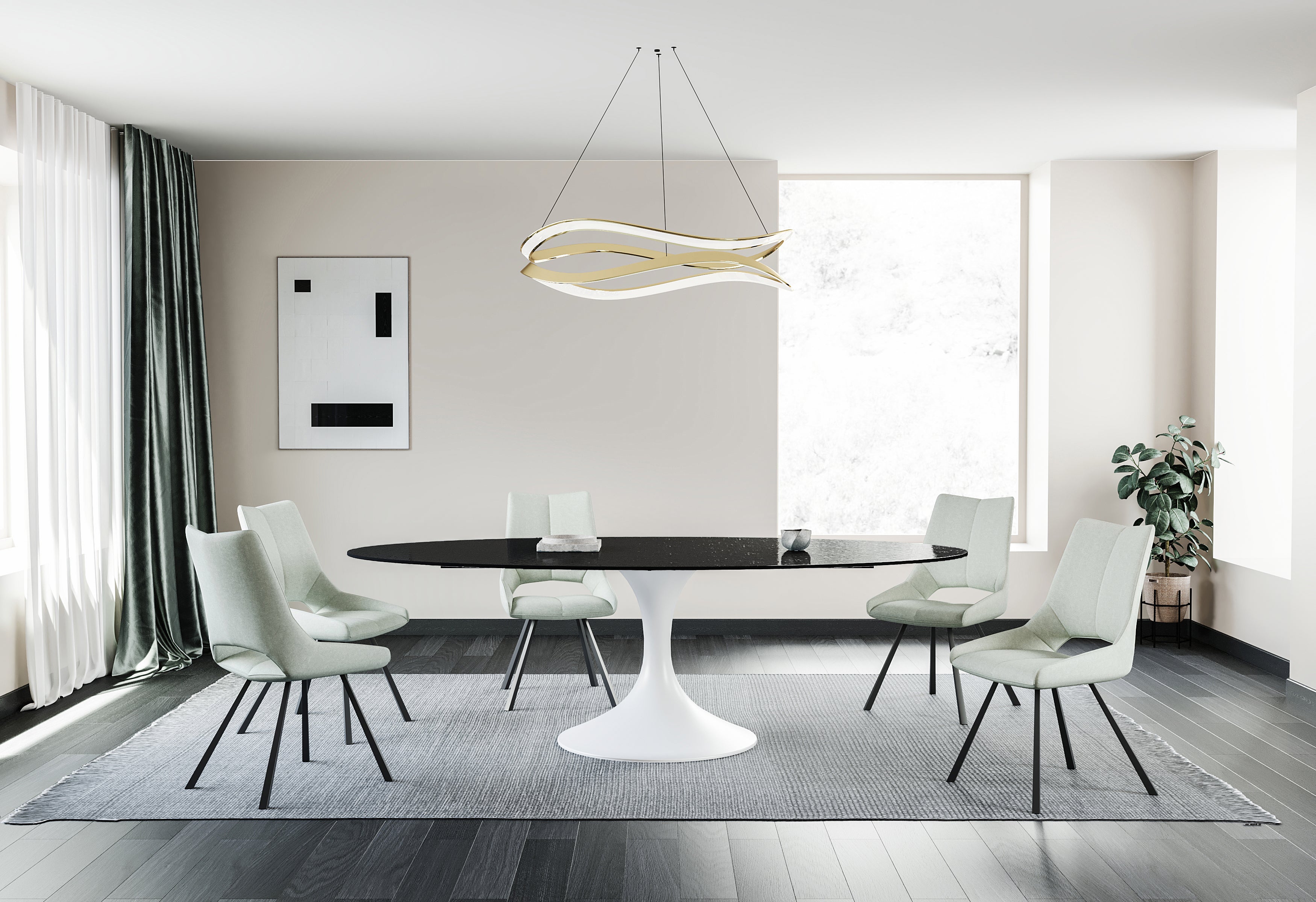 Eettafel Calise, waterglas ovaal - LV