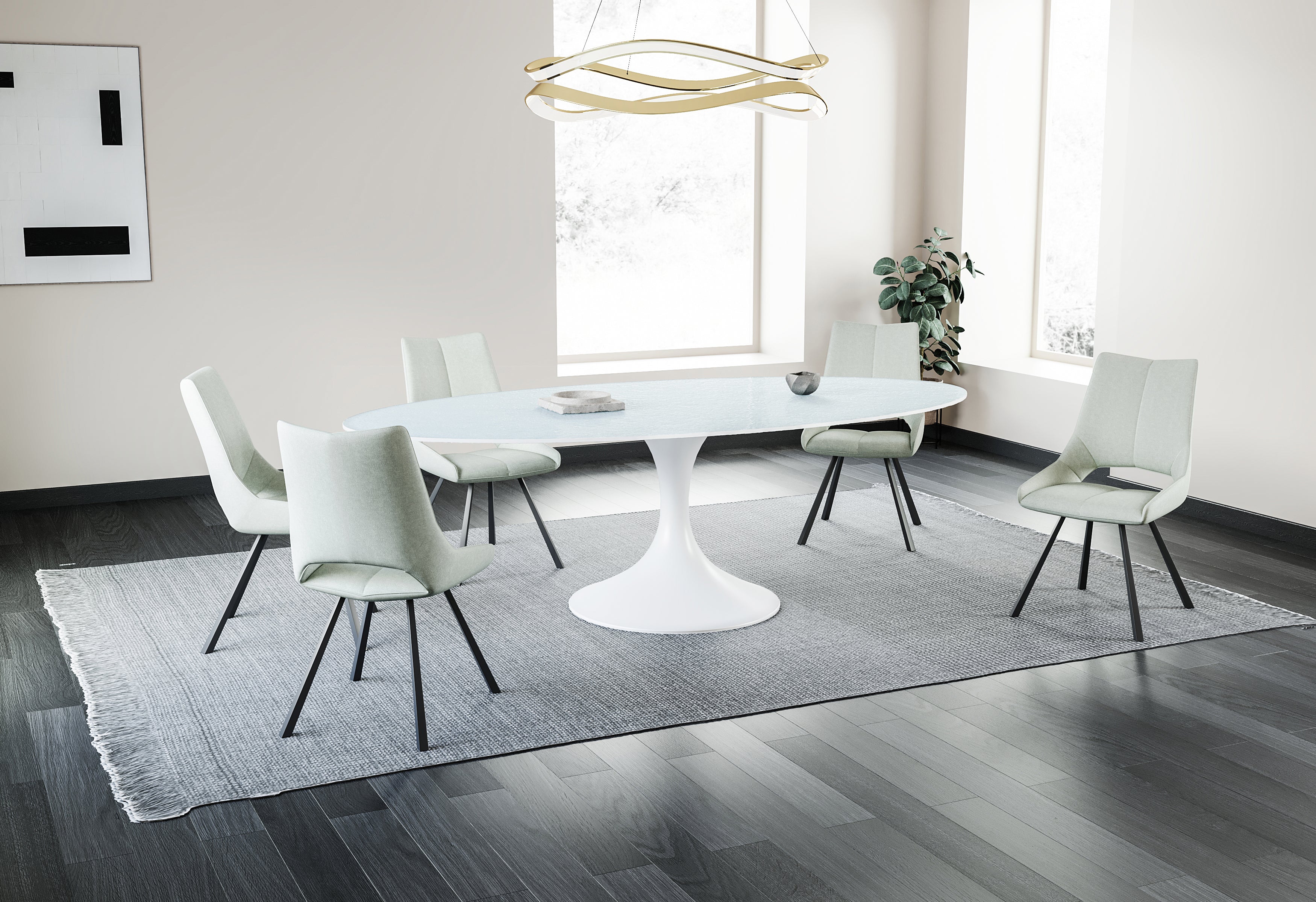 Eettafel Calise, waterglas ovaal - LV