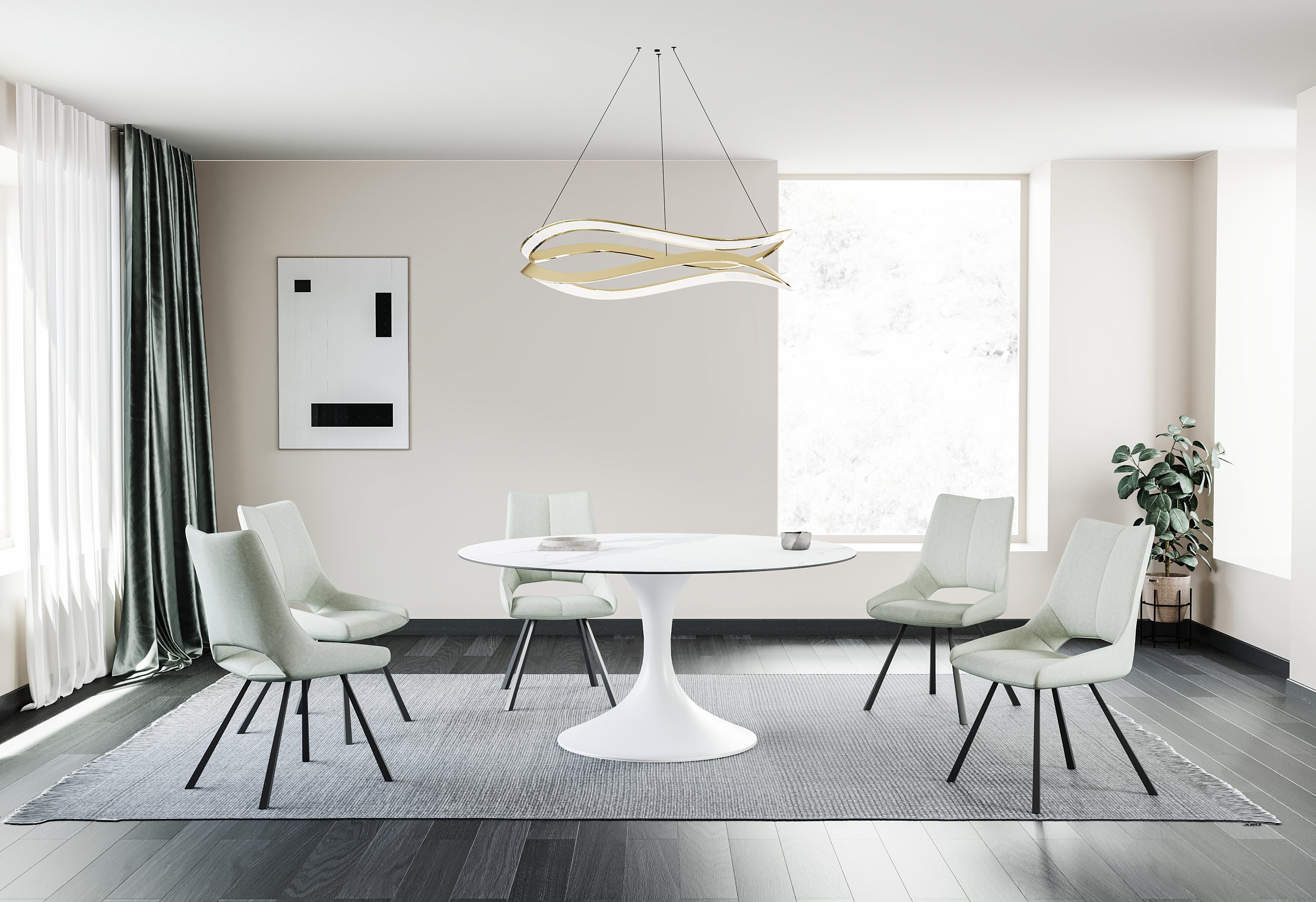 Eettafel Calise, keramisch rond - LV