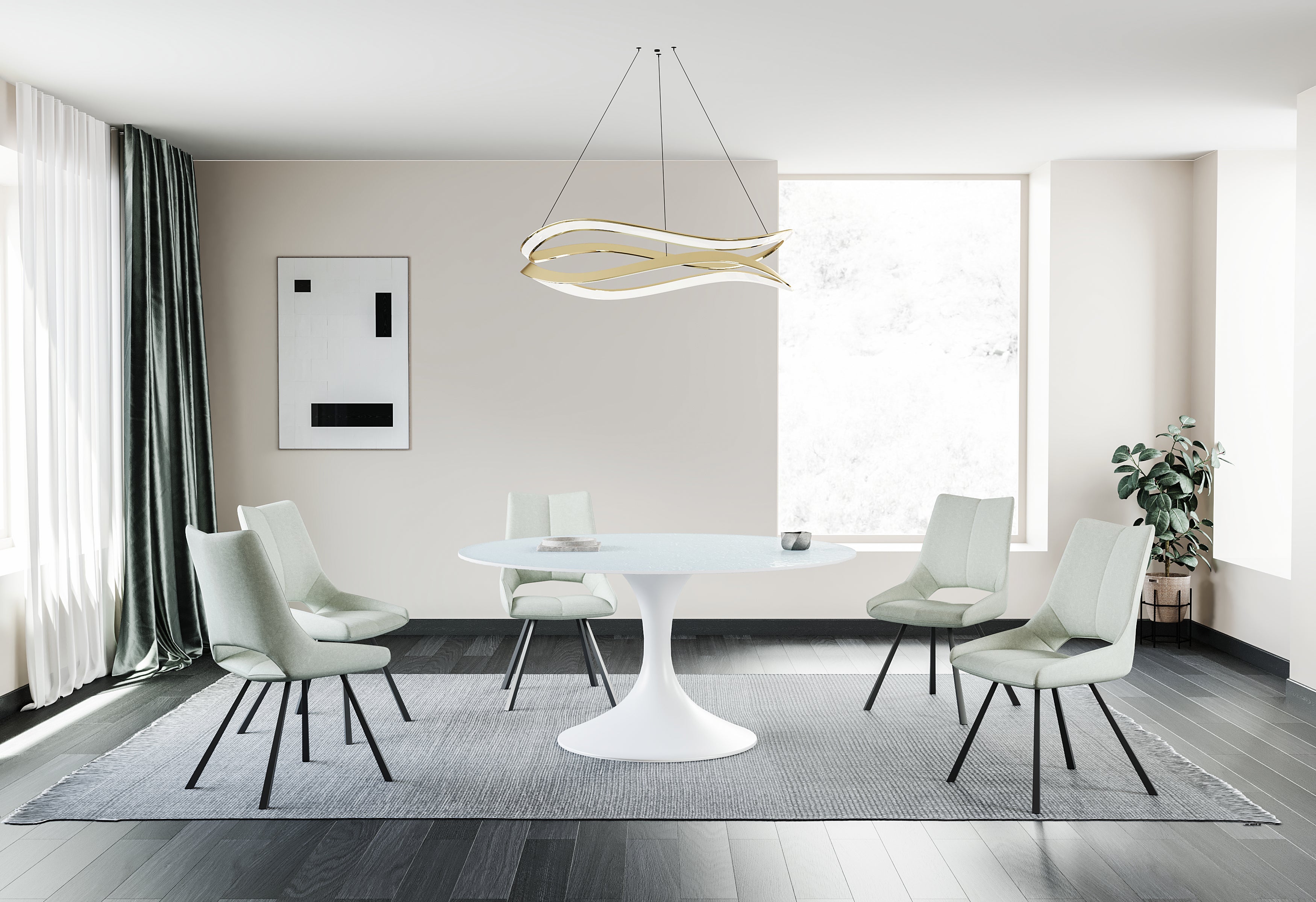 Eettafel Calise, waterglas rond - LV