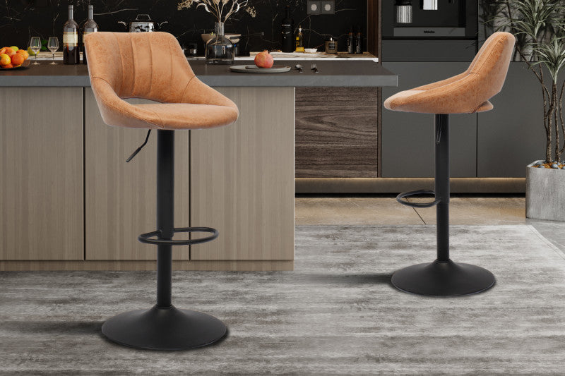 Counter- en barstoel Bella PU RS: zwart of cognac