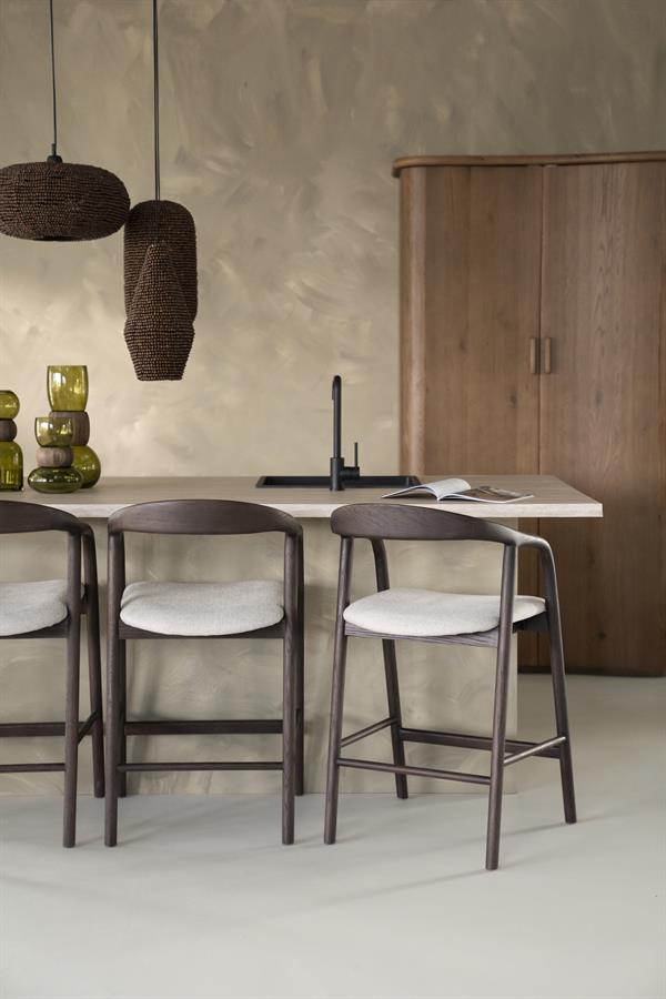 Hippe counterstoel Rayven donkerbruin essenhout - Eleo