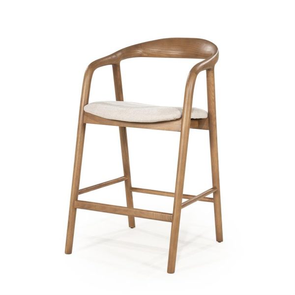 Hippe counterstoel Rayven lichtbruin essenhout - Eleo