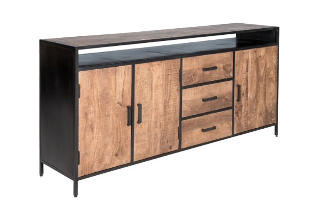 Buffet Sturdy 180 LF ouvert - 3 tiroirs 3 portes