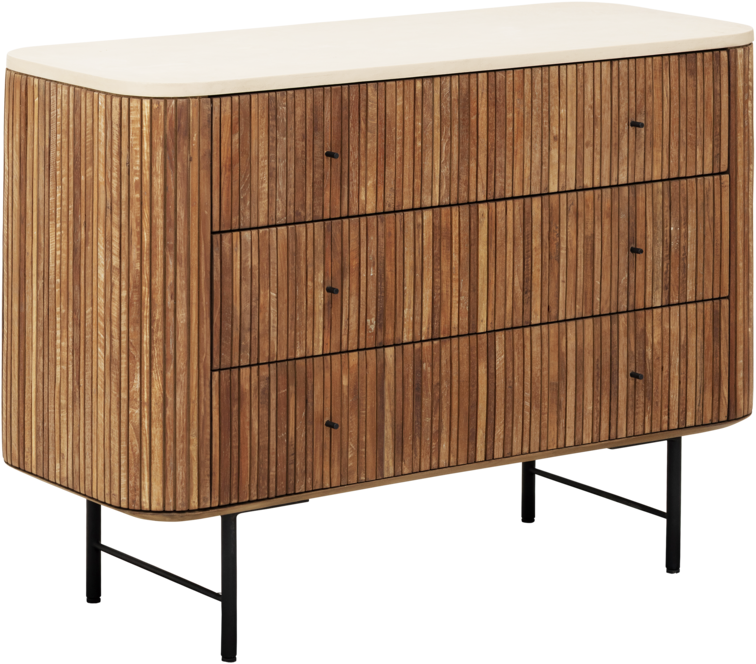 Dressoir Lagoon teakhout/mortex 3 lades - DTP - VANAF JANUARI