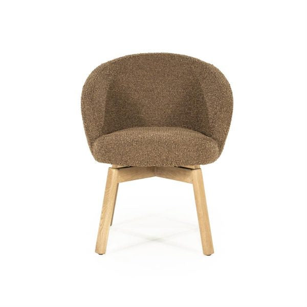Armstoel Livia roterend - bruin/taupe/beige Hush - Eleo