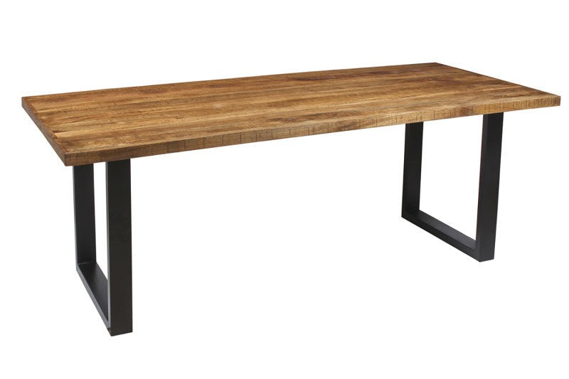 Eettafel 'Nicola' 180cm of 200 cm rechthoekig mangolia naturel of zwart