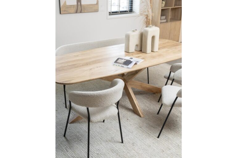 Eettafel Nikki naturel acaciahout - Eleo