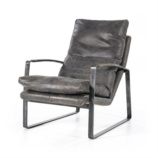 Fauteuil Lex EL cuir : cognac, marron foncé ou anthracite