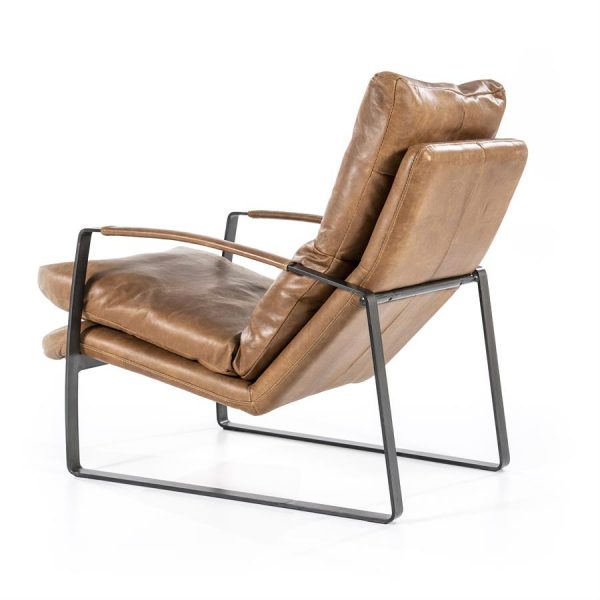 Fauteuil Lex EL cuir : cognac, marron foncé ou anthracite