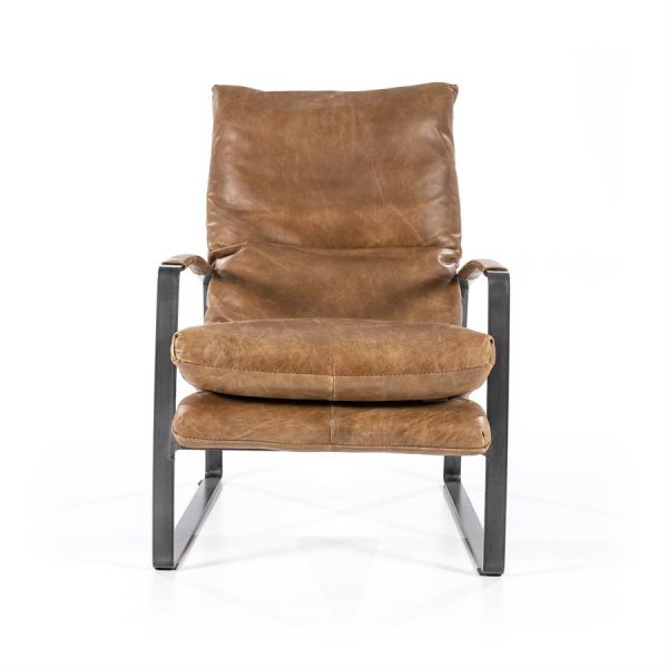 Fauteuil Lex EL cuir : cognac, marron foncé ou anthracite