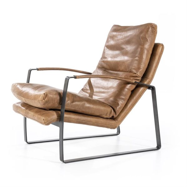 Fauteuil Lex EL cuir : cognac, marron foncé ou anthracite