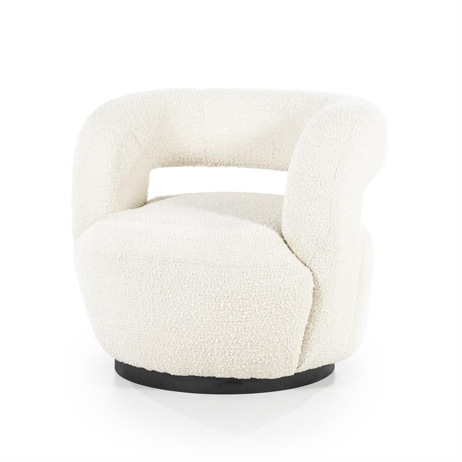 Fauteuil Sharon roterend - bouclé: beige, grijs, bruin of zandkleurig - ELEO