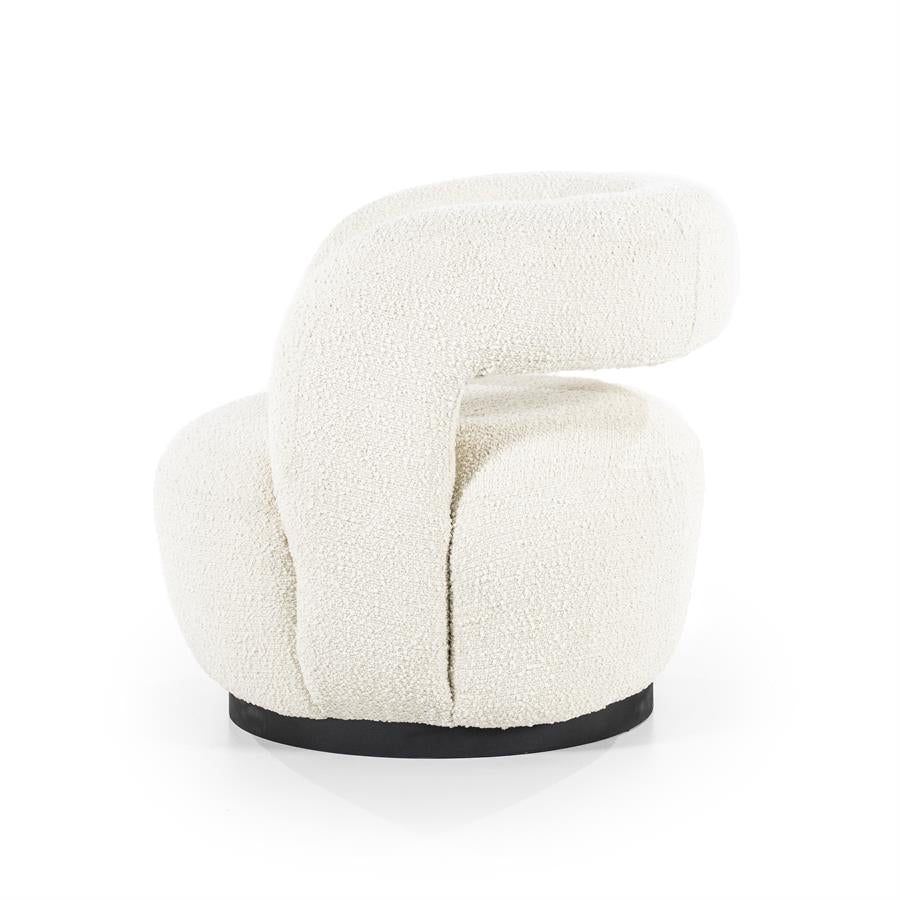 Fauteuil Sharon roterend - bouclé: beige, grijs, bruin of zandkleurig - ELEO