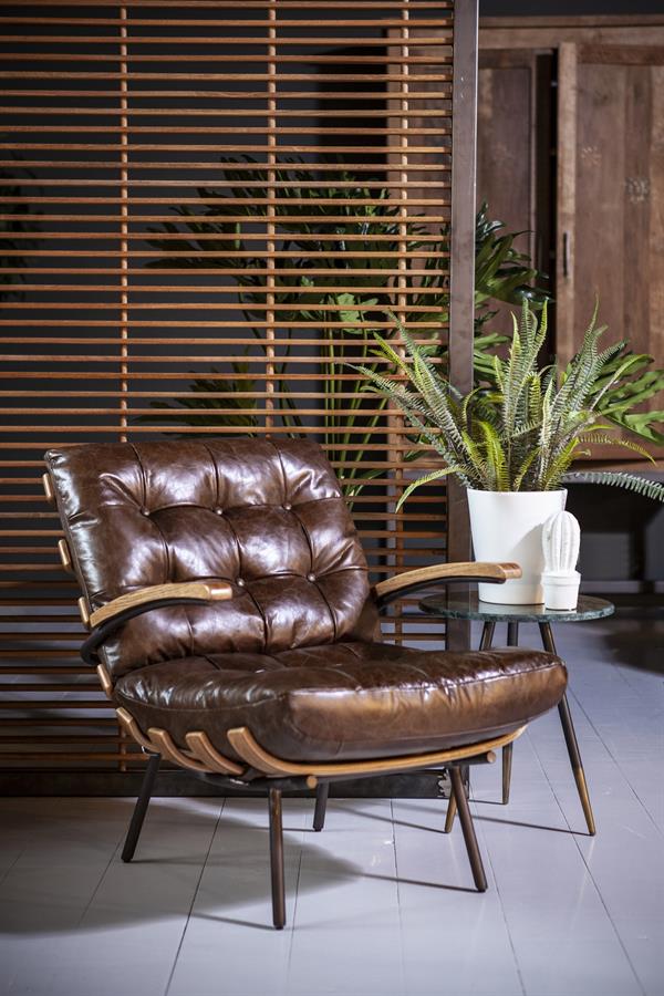 Fauteuil Bastiaan - leder: cognac, zwart of donkerbruin - ELEO