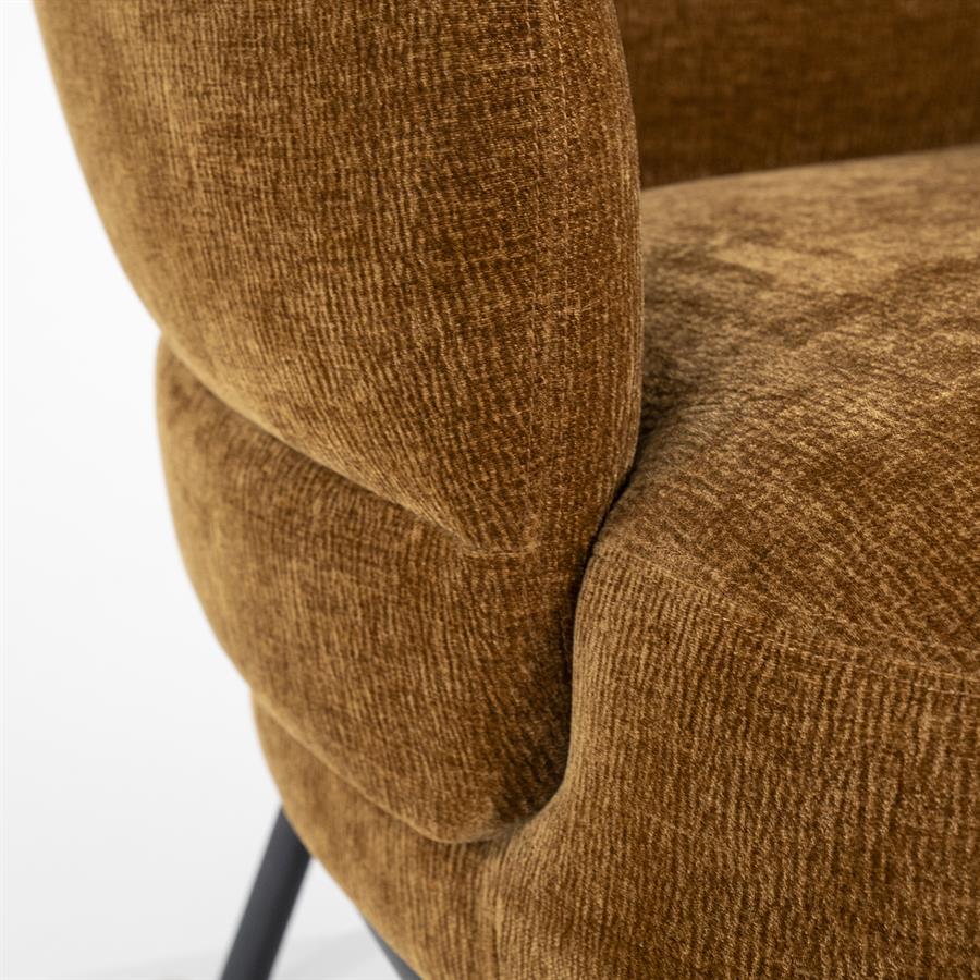 Fauteuil David - polyester - moutarde, beige ou taupe - ELEO