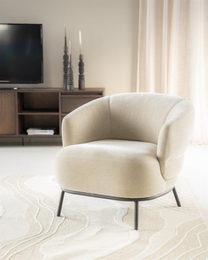 Fauteuil David - polyester - moutarde, beige ou taupe - ELEO