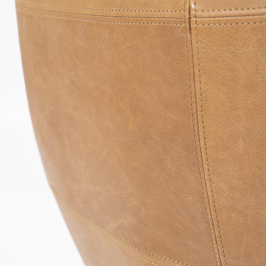Fauteuil Sven roterend - Boho leer - zwart, cognac of beige - ELEO