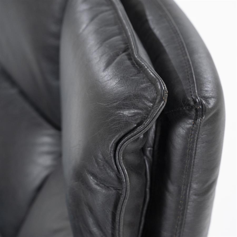 Fauteuil Sven roterend - Boho leer - zwart, cognac of beige - ELEO