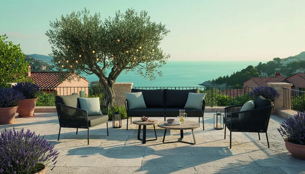 Outdoor lounge set Gabon charcoal - GESC