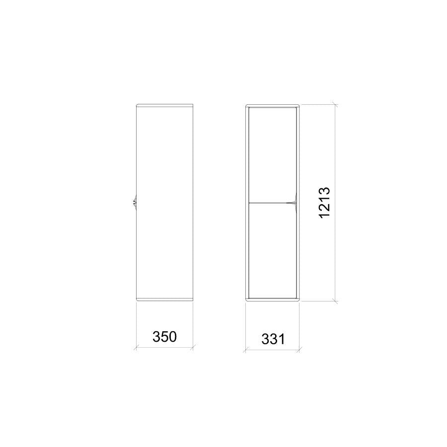 Hangkast Sento 2-deurs linksdraaiend eik (4 kleuren) - THS