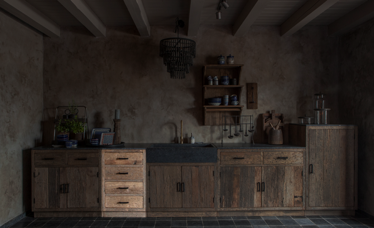 Landelijke keuken - element nr. 01 - Kast met lades incl. blad