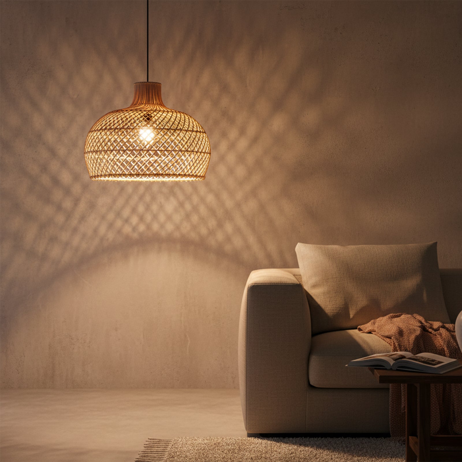 Maze rotan hanglamp naturel - Ø 42x36 cm - RAW