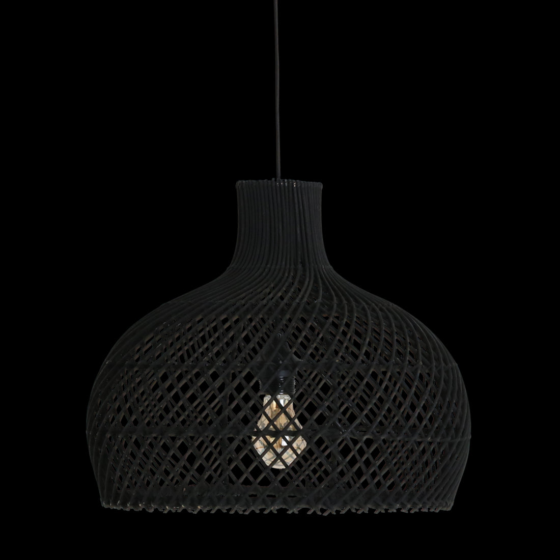 Maze rotan hanglamp zwart - Ø 42x36 cm - RAW