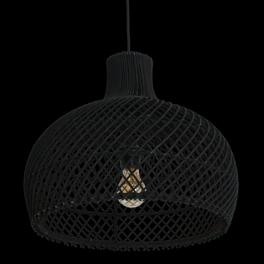 Maze rotan hanglamp zwart - Ø 42x36 cm - RAW