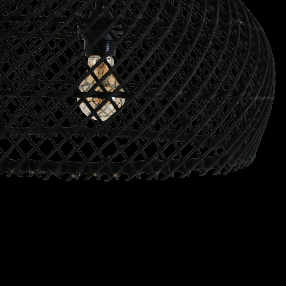 Maze rotan hanglamp zwart - Ø 42x36 cm - RAW