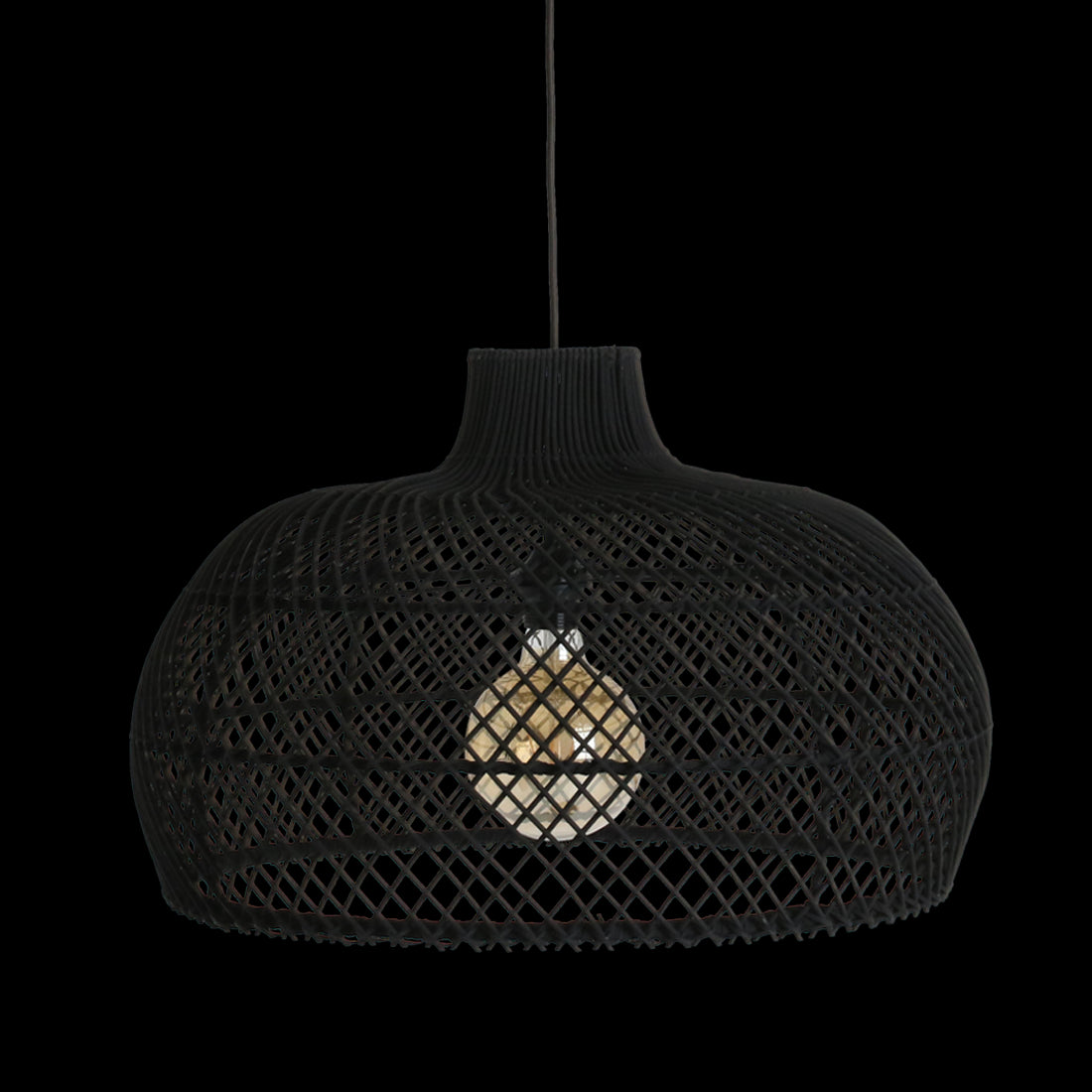 Maze rotan hanglamp zwart - Ø 57x36 cm - RAW