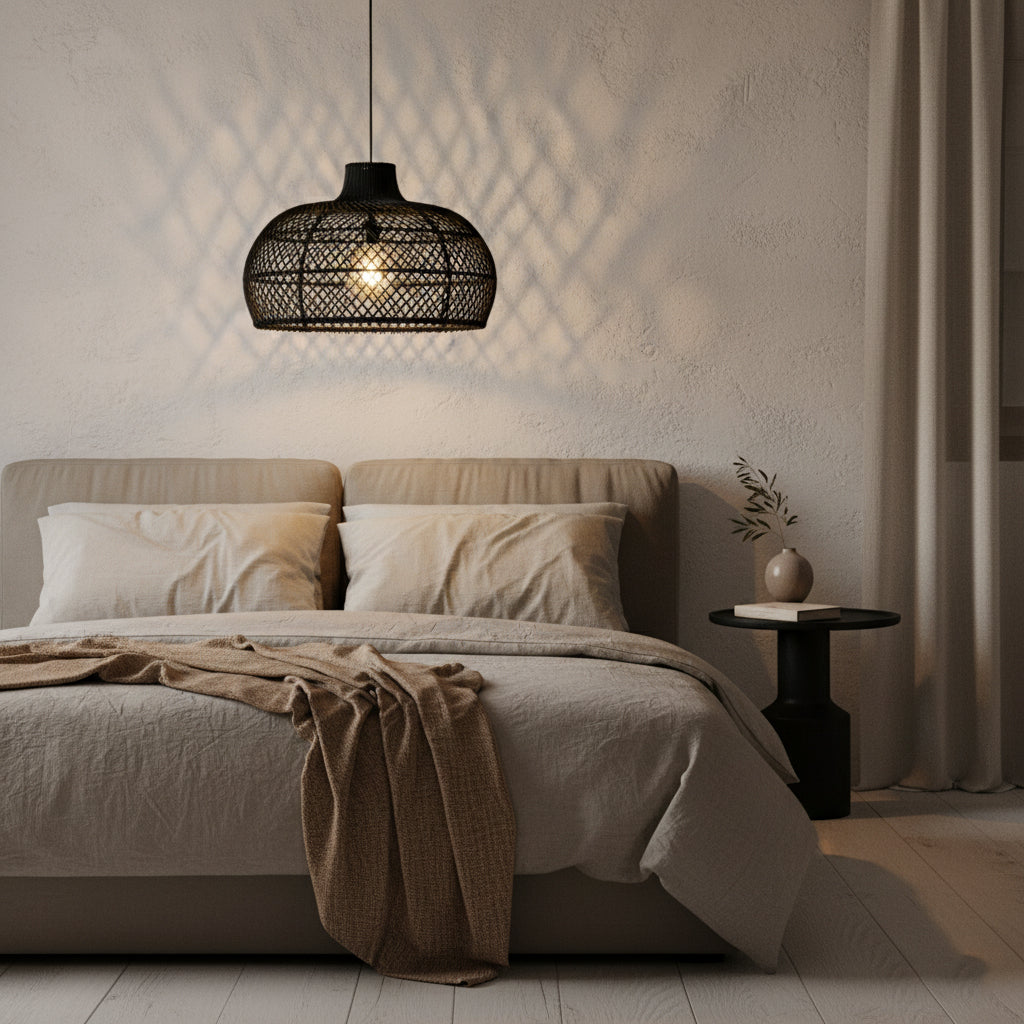 Maze rotan hanglamp zwart - Ø 57x36 cm - RAW