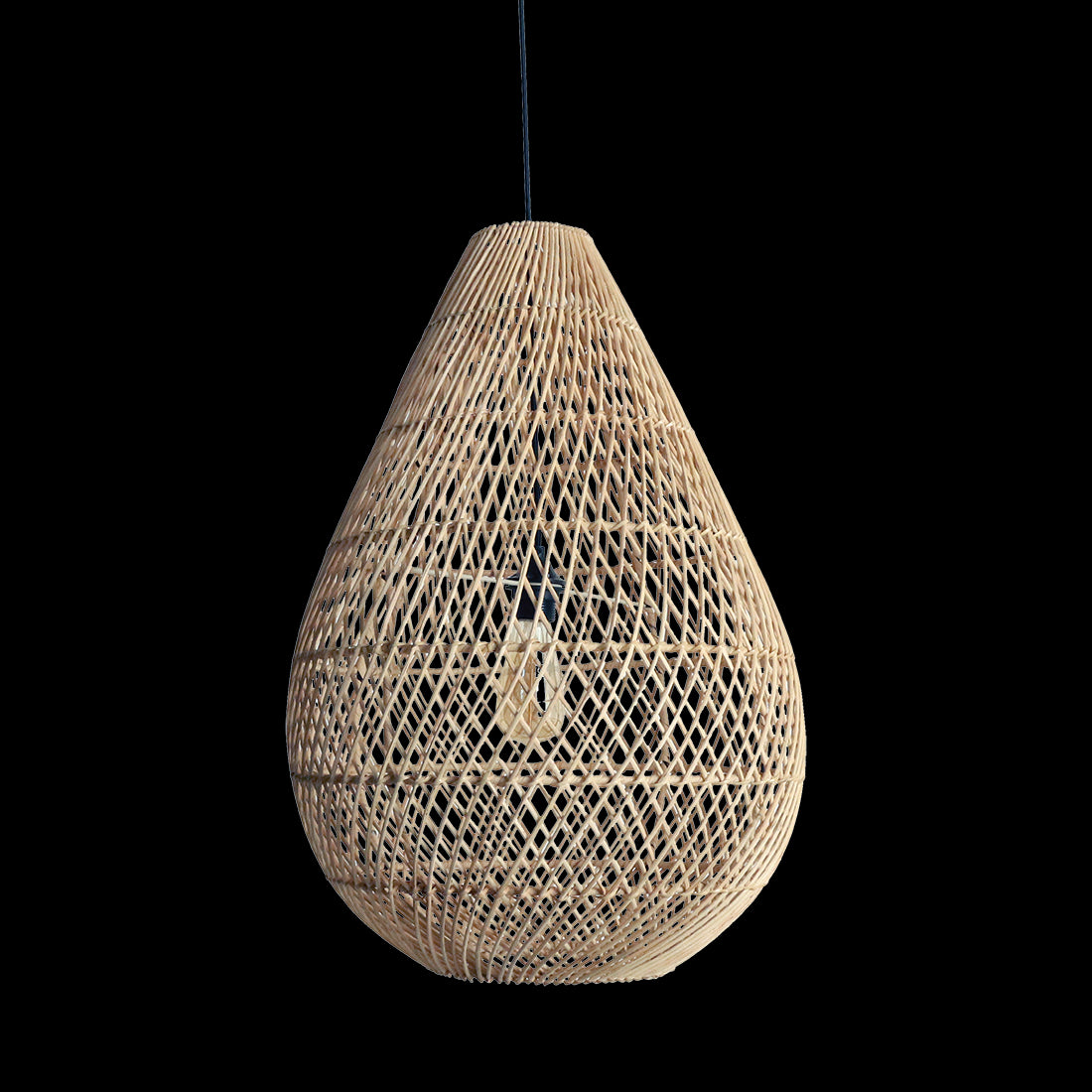Maze druppel rotan hanglamp naturel -Ø 45x65 cm - RAW