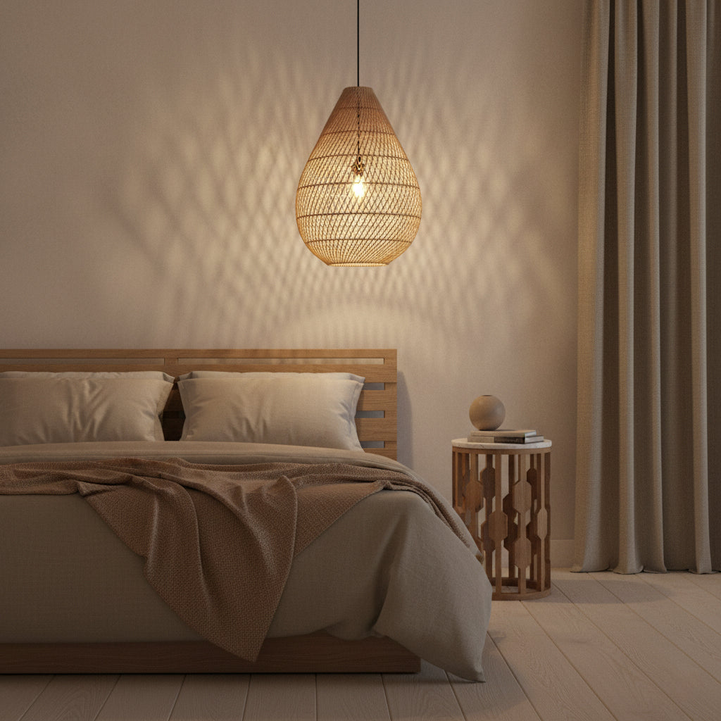 Maze druppel rotan hanglamp naturel -Ø 45x65 cm - RAW