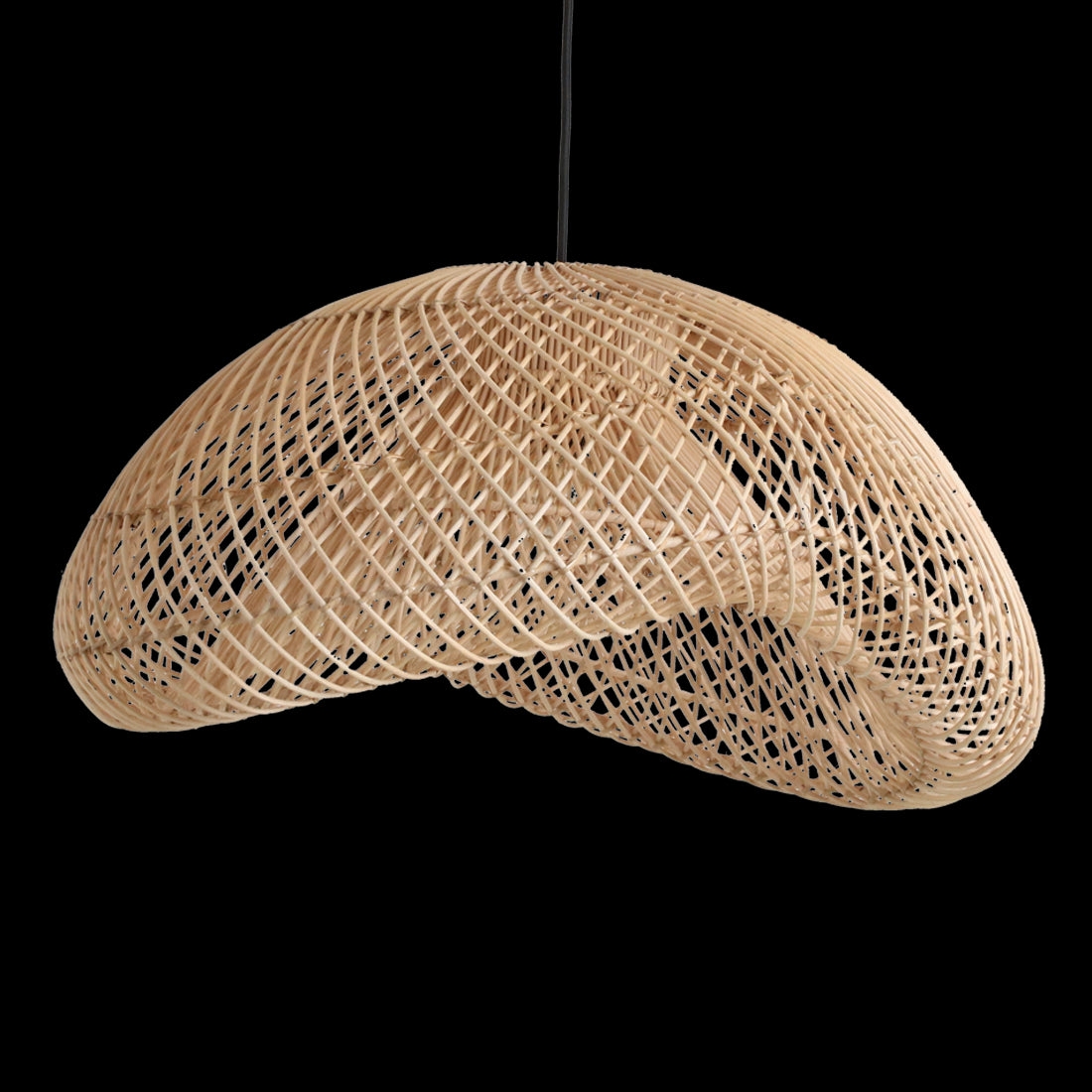 Maze rotan hanglamp organisch L -Ø 57x31 cm - RAW