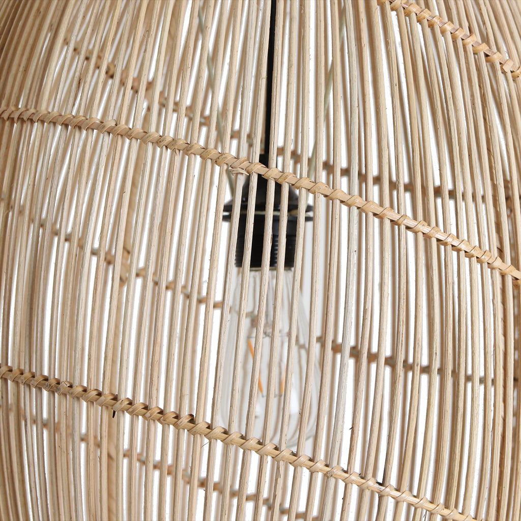 Luna rotan hanglamp Halo - Ø 40x60 cm - RAW