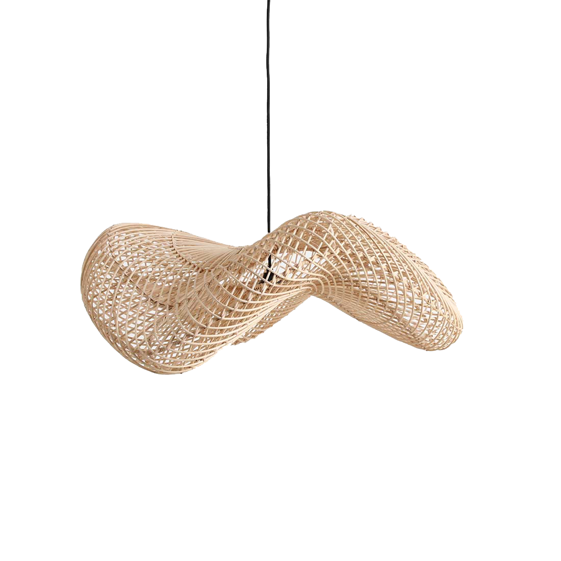 Wave rotan hanglamp L - Ø 71x26 cm - RAW