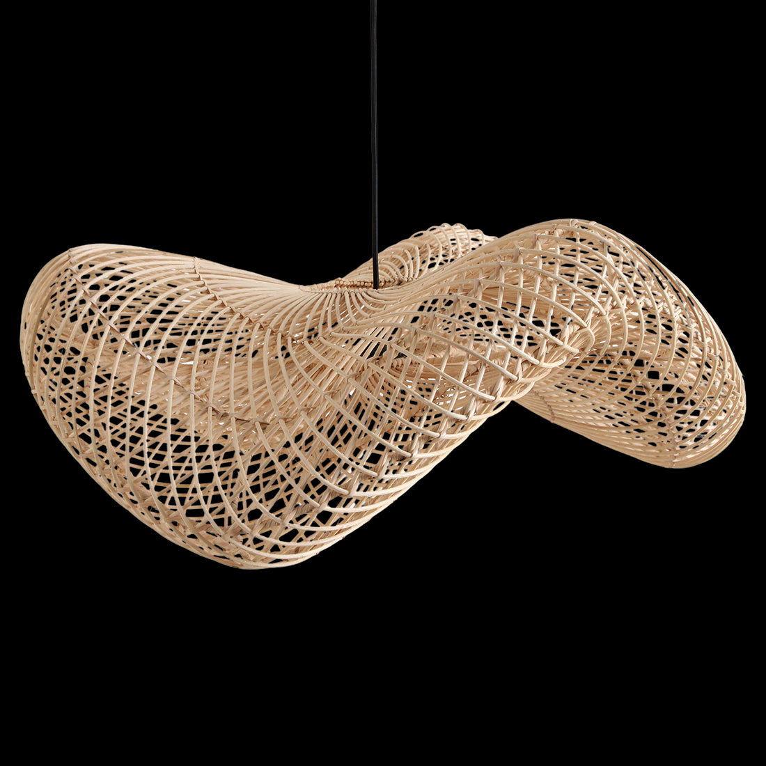 Wave rotan hanglamp L - Ø 71x26 cm - RAW