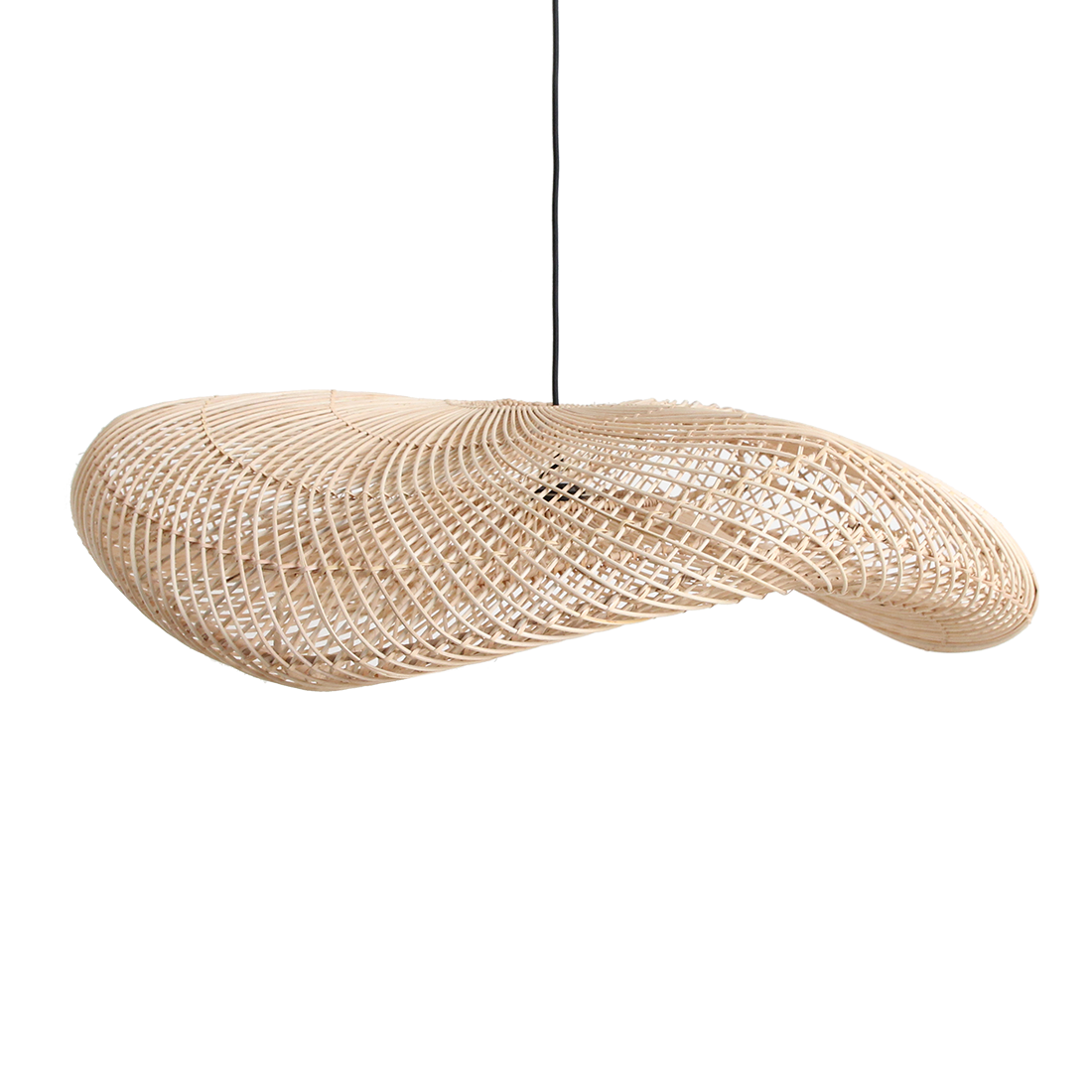 Wave rotan hanglamp XL - Ø90x22 cm - RAW
