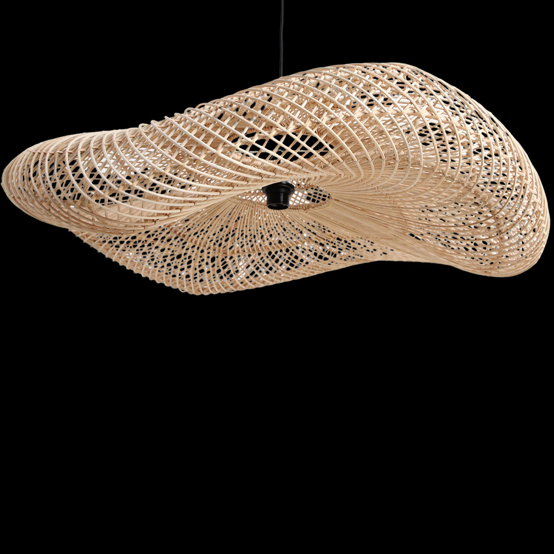 Wave rotan lamp XXL - Ø115x35 cm - RAW