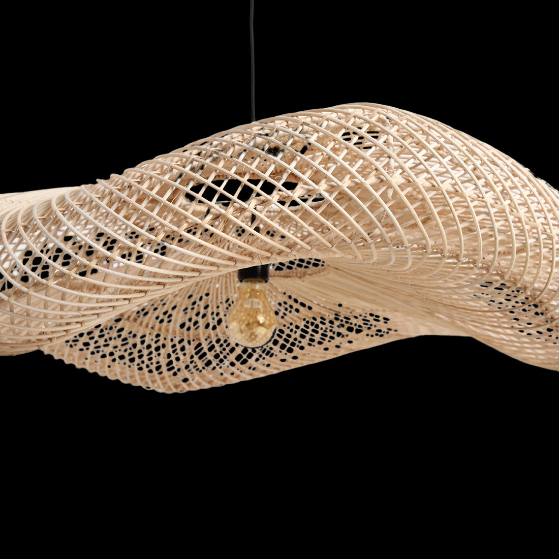 Wave rotan lamp XXL - Ø115x35 cm - RAW