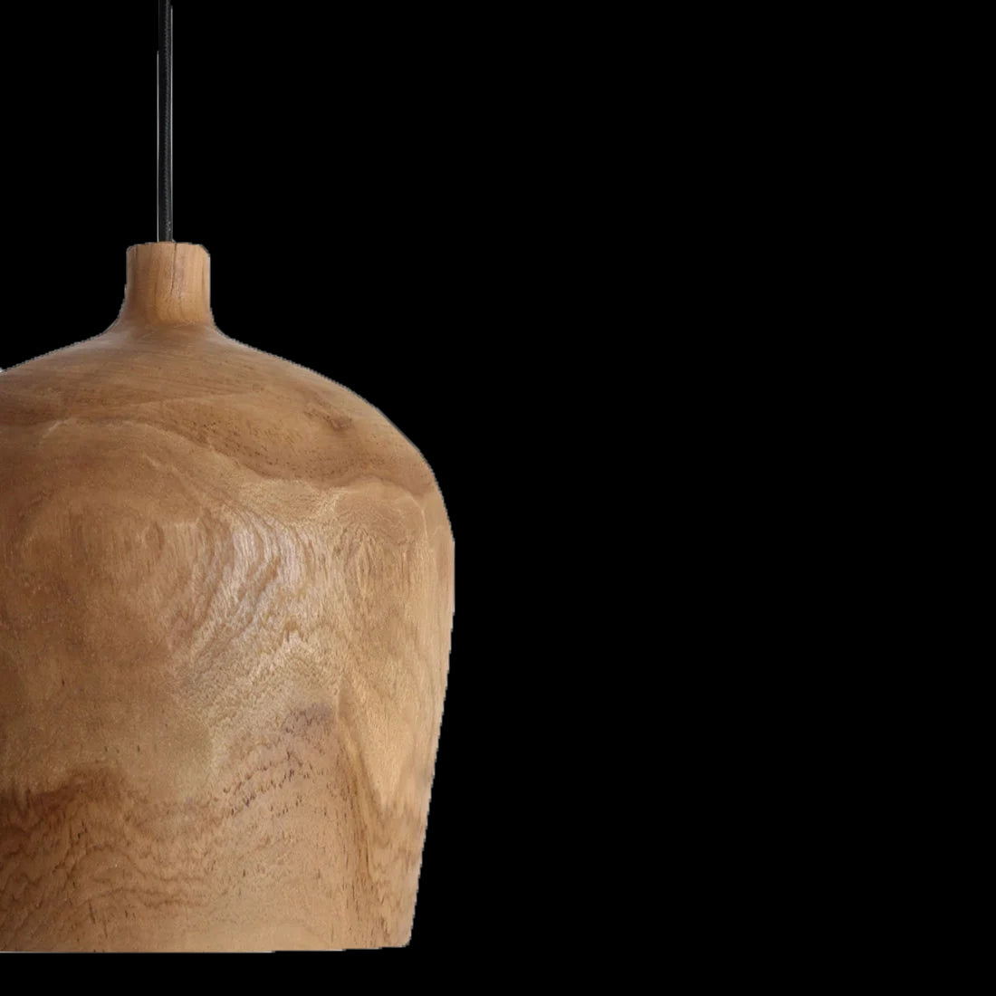 Sirocco teak houten hanglamp Fles - Ø 25x28 cm - RAW