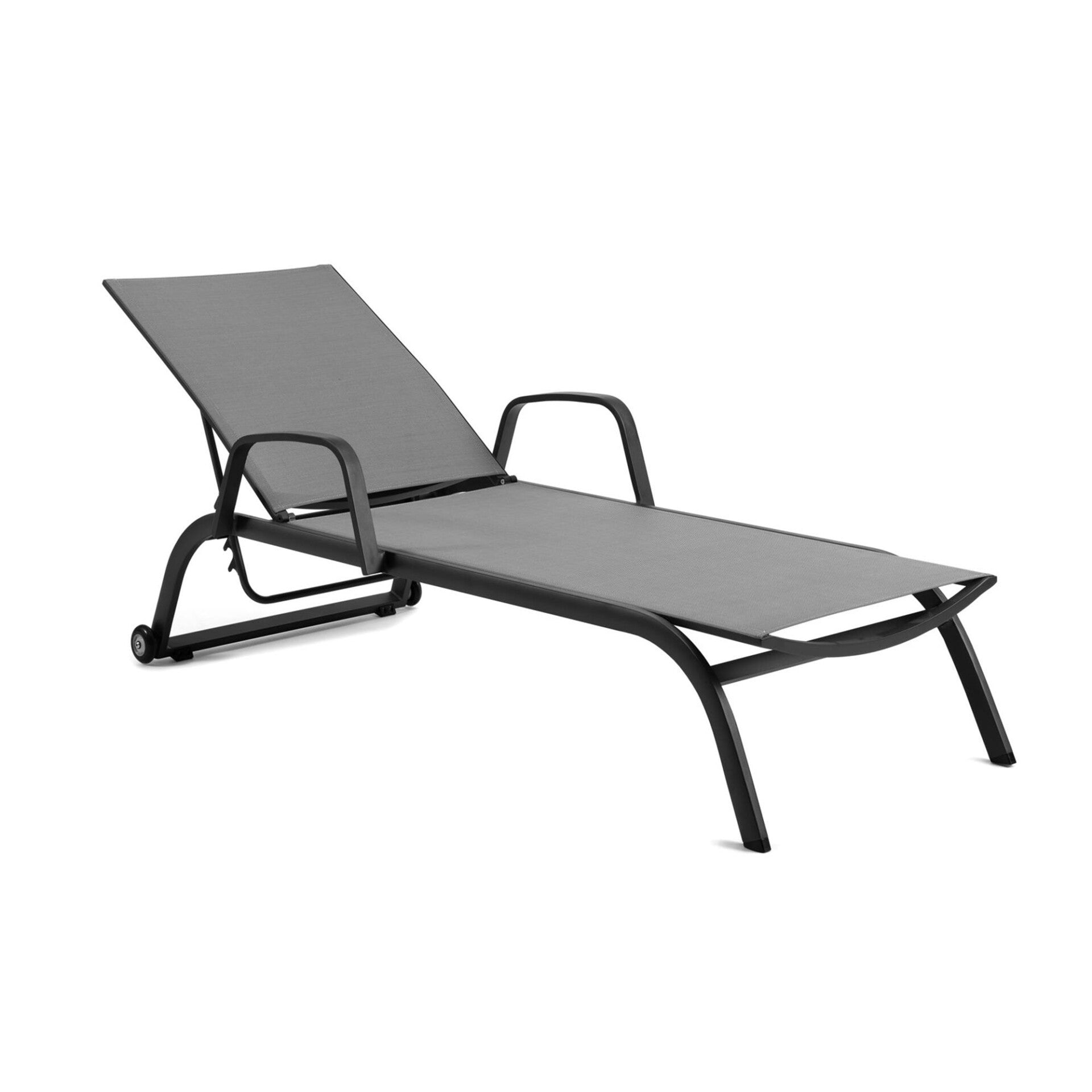 Chaise longue Zaragoza avec accoudoirs, empilable - GS