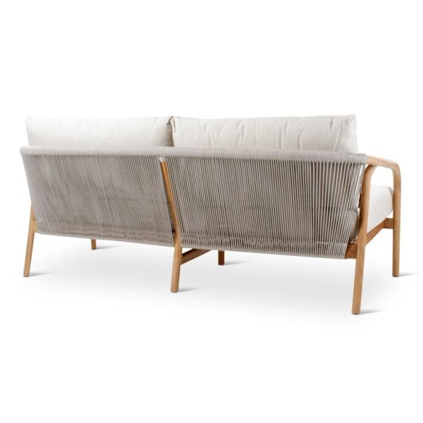 Chaise longue d'extérieur 2,5 places BORAS en teck naturel - VDC