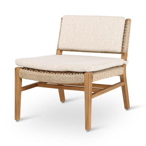 Chaise longue d'extérieur Naomi - teck naturel ou gris - VDC
