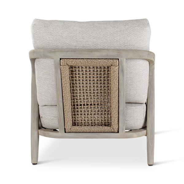 Chaise longue d'extérieur Anaïs avec coussin - teck naturel ou gris - VDC