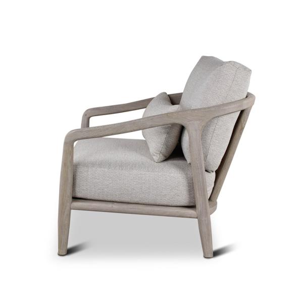 Chaise longue d'extérieur Anaïs avec coussin - teck naturel ou gris - VDC