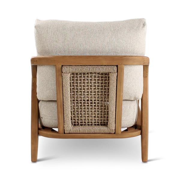 Chaise longue d'extérieur Anaïs avec coussin - teck naturel ou gris - VDC