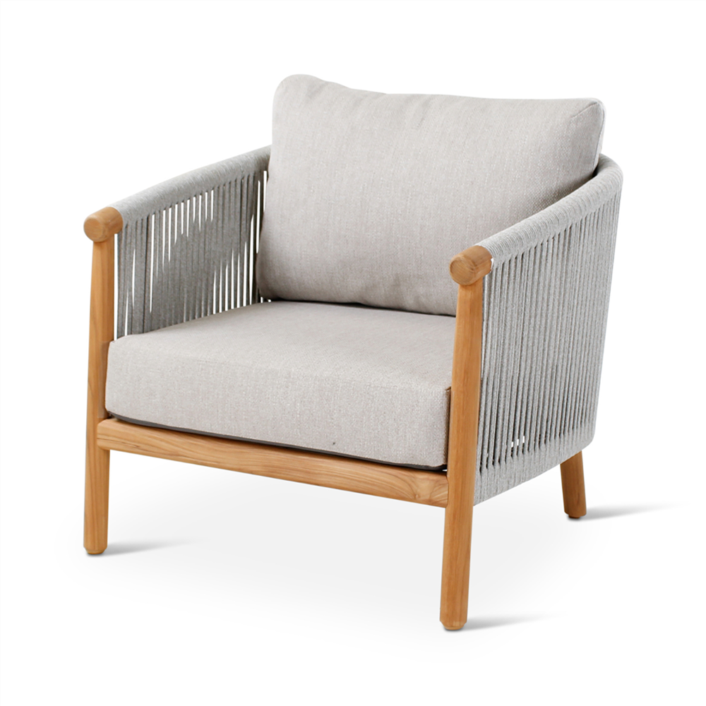 Lounge zetel outdoor Romeo - teak naturel - inclusief kussens Cloud + cover - VDC