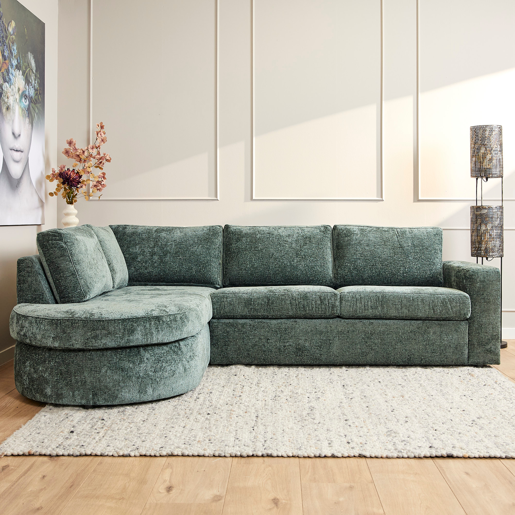 Sofa Alma | divan links + 2,5 zits | groen - STF